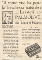 Sapone PALMOLIVE - Pubblicità Del 1930 - Vintage Advertising - Publicités