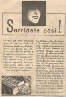 Dentifricio COLGATE - Sorridete Così ! - Pubblicità Del 1930 - Vintage Ad - Publicités