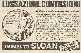 Linimento SLOAN - Calma Il Dolore - Pubblicità Del 1934 - Vintage Advert - Reclame