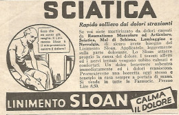 Linimento SLOAN - Calma Il Dolore - Pubblicità Del 1934 - Vintage Advert - Reclame