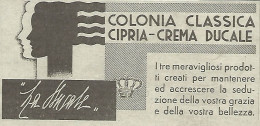 LA DUCALE - Colonia Classica - Pubblicità Del 1934 - Vintage Advertising - Reclame