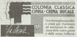 LA DUCALE - Colonia Classica - Pubblicità Del 1934 - Vintage Advertising - Reclame