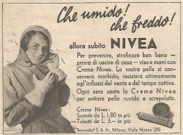 Crema NIVEA - Che Umido! Che Freddo!... - Pubblicità Del 1934 - Vintage Ad - Advertising