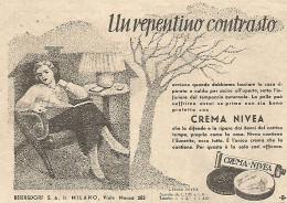 Crema NIVEA - Un Repentino Contrasto... - Pubblicità Del 1934 - Vintage Ad - Publicités