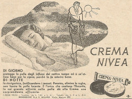 Crema NIVEA - Di Giorno... Di Notte... - Pubblicità Del 1934 - Vintage Ad - Publicités