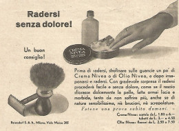 Crema NIVEA - Radersi Senza Dolore... - Pubblicità Del 1934 - Vintage Ad - Publicités