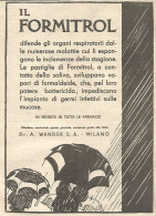 FORMITROL Difende Gli Organi... - Pubblicità Del 1934 - Vintage Advert - Publicités