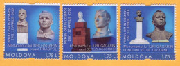 2016 Moldova Transnistria Russia  Yuri Gagarin. Personalized Stamps Space. Monument To Gagarin 3v Mint - Moldavië