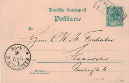 Ganzsache 5 Pfennig Reichspost - Walsbode 1890 > Firnhaber Hannover - Cartes Postales