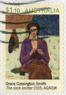 AUSTRALIA 2020 $1.10 Multicoloured, Anzac Day-Paintings - "The Sock Knitter" 1915 AGNS, Die-Cut Self Adhesive SG 5240 FU - Gebruikt