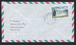 Angola: Airmail Cover To Netherlands, 1969, 1 Stamp, Waterfall, Dam, Water, Airplane, Military Cancel (traces Of Use) - Angola