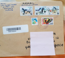 2024 Uganda -  Nice Registered Cover Sent To Romania 5 Stamps Birds, Athlete, Oiseaux, Oblitere - Uganda (1962-...)