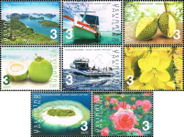 Thailand 2019 Jointly Issuing Scenic Fruits, Flowers, Etc. With Maldives,8v MNH - Tailandia