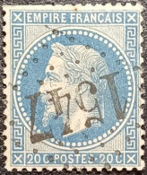 N°29B. Napoléon 20c Bleu. Oblitéré Losange G.C. N°1547 Fontenoy-le-Château - 1863-1870 Napoléon III Con Laureles