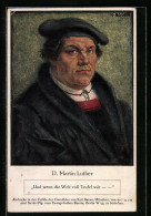 AK Portrait Martin Luther, Und Wenn Die Welt Voll Teufel Wär...  - Personaggi Storici