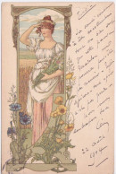 ILLUSTRATEUR ELISABETH SONREL - STYLE ART NOUVEAU - CIRCULEE EN 1904 - Autres & Non Classés