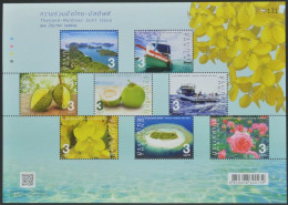 Thailand 2019 Jointly Releasing Scenic Fruits And Flowers With Maldives,MS MNH - Tailandia