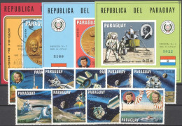 Paraguay 1970, Space, Kennedy, 9val +3BF - Amérique Du Sud