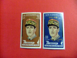 55 NEW HEBRIDES 1970 / GENERAL De GAULLE / YVERT 296 / 297 MNH - De Gaulle (Generaal)