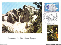 AGSP8-0483-CARTE MAXIMUM - PARIS 1974 - Centenaire Du Club Alpin Francais - 1970-1979