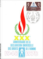 AGSP5-0331-CARTE MAXIMUM - PARIS 1978 -XXXe Anniversaire De La Declaration Universelle Des Droits De L'homme 1948-1978 - 1970-1979