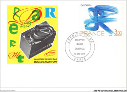 AGSP5-0280-CARTE MAXIMUM - PARIS 1977 - Excoffon Oeuvre Originale - Caractere Dessine Par ROGER EXCOFFON - 1970-1979