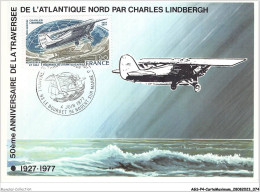 AGSP4-0252-CARTE MAXIMUM - LE BOURGET - NOGENT  1977 - Traversee De L'atlantique Nord - 1970-1979