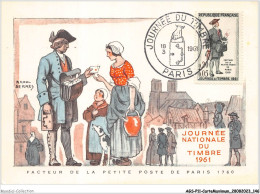 AGSP11-0780-CARTE MAXIMUM - PARIS 1961 - Journee Du Timbre - Facteur De La Petite Poste - 1960-1969