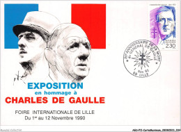 AGSP11-0724-CARTE MAXIMUM - LILLE 1990 - Anniversaire De La MORT DU GENERAL DE GAULLE - 1990-1999