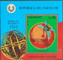 Paraguay 1973, Space, Mars Exploration, BF - Amérique Du Sud