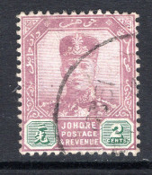 Malaysian States - Johore - 1918-20 Sultan Ibrahim - Wmk. Mult. Crown CA - 2c Purple & Green Used (SG 89) - Johore