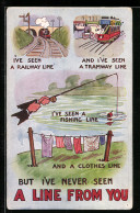 AK Fishing Line, Railway Line, Clothes Lines But I`ve Never Seen A Line From You Schreibfaul  - Otros & Sin Clasificación