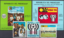 Paraguay 1974, Football World Cup In Germany, Overp. 3val +2BF - 1974 – Allemagne Fédérale