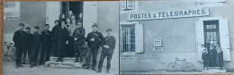 POSTIERS POSTES PTT EN GIRONDE A IDENTIFIER  CARTE PHOTO MAGASIN DEVANTURE ENSEMBLE DE 2 CARTES - Autres & Non Classés