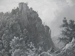 Original Print Engraving  Stahlstich Der Ilsenstein "Wanderung Durch Den Harz"  Deutschland - Estampes & Gravures