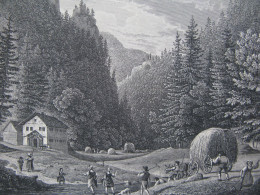 Original Print Engraving  Stahlstich Thüringer Wald Felsenthal Am Inselberg - Estampes & Gravures
