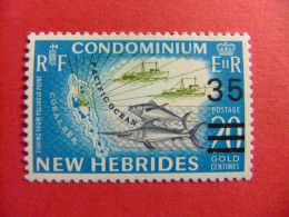 55 NEW HEBRIDES 1970 / PECES BARCOS Y MAPA / YVERT 299 MNH - Nuevos