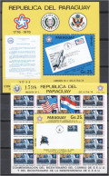 Paraguay 1976, 200th Independence  USA, Landing On The Moon, Stamps On Stamps, 2BF - South America