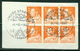 Bm Greenland 1963 MiNr 57 Block Of 6 Used | King Frederik IX (Søndre Strømfjord "Jul I Grønland") #kar-1503-3 - Gebraucht