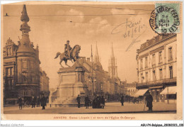 AGUP4-0289-BELGIQUE - ANVERS - Statue Léopold I Et Tours De L'église St-georges - Antwerpen