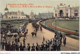 AGUP4-0254-BELGIQUE - EXPOSITION DE BRUXELLES - 1910 - Visite De L-l-m-m - Le Roi Et La Reine De Belgique - Expositions Universelles