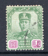 Malaysian States - Johore - 1922-41 Sultan Ibrahim - Wmk. Script CA - $1 Green & Mauve Used (SG 120) - Johore