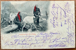 Paysannes De Champéry - Val D'Illiez  Avec Leur Chèvre, 1900... Superbe ! - Champéry