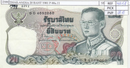 BILLETE THAILANDIA 20 BAHT 1981 P-88a.11 - Autres - Asie