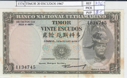 BILLETE TIMOR 20 ESCUDOS 1967 P-26a.7  - Other - Asia