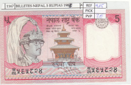 BILLETE NEPAL 5 RUPIAS 1985 P-30a.1  - Autres - Asie