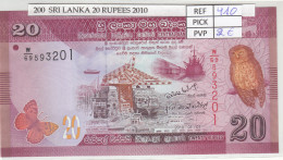 BILLETE SRI LANKA 20 RUPIAS 2010 P-123a - Andere - Azië