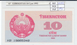 BILLETE UZBEKISTAN 10 SOM 1992 P-64a - Andere - Azië