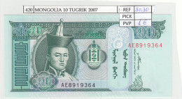 BILLETE MONGOLIA 10 TUGRIK 2007 P-62d - Otros – Asia