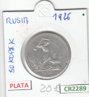 CR2289 MONEDA RUSIA 50 KOPEK 1926 PLATA MBC - Andere - Europa